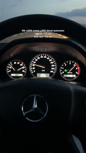 Mercedes benz w204 c200 diesel stage 1 acceleration 0-100, automatic gearbox. Two runs.