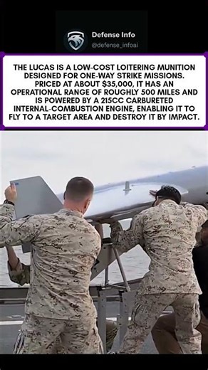 A closer look at the LUCAS loitering munition.