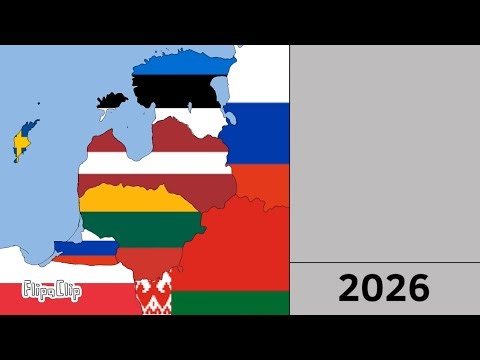 Baltics: timeline of national flags: 1900 - 2026