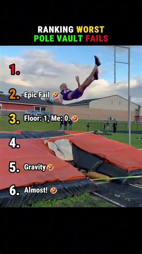 Ranking Worst Pole Vault Fails #polevault #fails #ranking