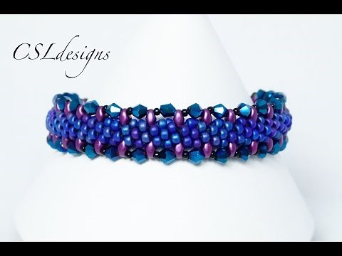 Beaded kumihimo bracelet with SuperDuos