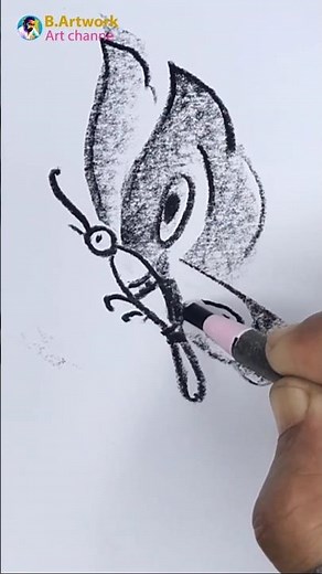 Butterfly Drawing 🦋 | Easy Beautiful Butterfly Sketch #drawing #B.artwork