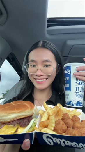Culver's: bacon deluxe basket with cheese curds 🍔🥤 First time trying Culver's #culvers #culversmukbang #mukbang #cleanmukbang