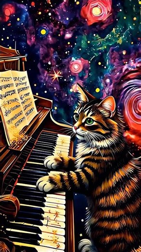 Alien World Piano Kitten #cute #cat #shorts