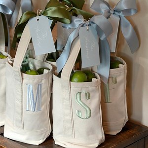 Monogram Canvas Wine Tote: Personalized Two-bottle Carrier - Etsy