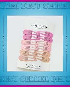 Essential Snap Hair clips - Pink - 6 Pieces