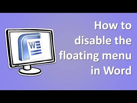 How to disable the floating menu in Word