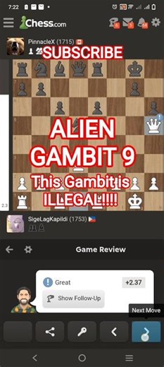 🔥 ALIEN GAMBIT 9 : This Gambit is ILLEGAL!!!!