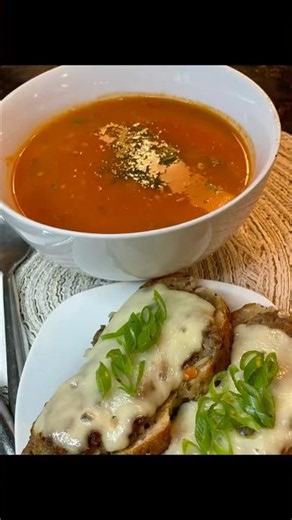 Patty Melt with Tomato Dill Soup #comfortfood