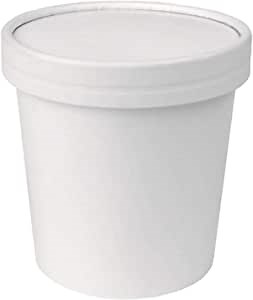 [250 Count] 16 oz Pint Freezer Containers And Lids - Compostable Eco Friendly Paper Cups - With Non-vented Lids To Prevent Freezer Burn - Perfect For Ice Cream! Frozen Dessert Supplies