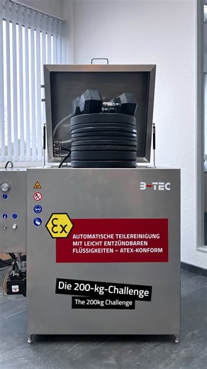 B-TEC on Instagram: "// ENGLISH BELOW // ⁠ 🖼️ Picture of the Week: „Die 200-kg-Challenge“ 🏋️‍♂️⚙️💥⁠ ⁠ Pragmatische Kundinnen und Kunden brauchen pragmatische Lösungen. 🔍👍⁠ Ein Kunde benötigte lediglich eine Traglast von 100 kg für den drehenden Korb im CleanTwist-Teilereinigungsgerät – wir haben trotzdem 200 kg getestet. 🏗️ ⁠ Das Ergebnis? Stärke 💪, Stabilität ⚙️ und Sicherheit 🛡️⁠ ⁠ 🔄 CleanTwist: ATEX-konform. Made in Germany. B-TEC strong. 🇩🇪⚡️⁠ 🔗 Mehr erfahren: Link in der Bio⁠ ➡️
