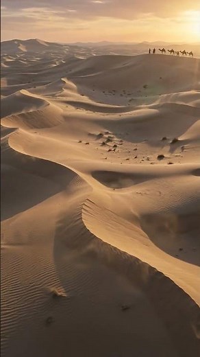Sunset Over Endless Desert Dunes