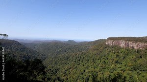 Panoramic sunset views across the Springbrook National Park from the Canyon Lookout point, Queensland, Australia Stock Video