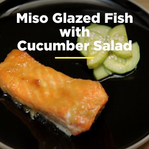 This Miso Glazed fish with cucumber works well with any fish for an easy Thursday dinner. Make Now> https://www.asianfoodchannel.com/en/videos/miso-glazed-fish #AFCrecipe | Asian Food Network