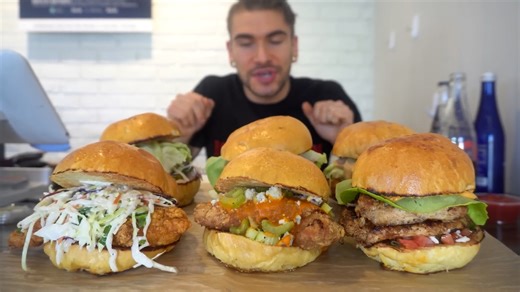 Man attempts 6 fried chicken sandwich challenge in 20 minutes with spicy options included