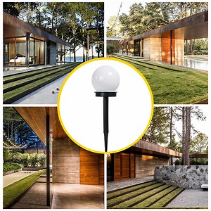 [Hot Item] Circular Bulb Shaped Lawn Ground Light Simple LED Solar Waterproof Garden Light