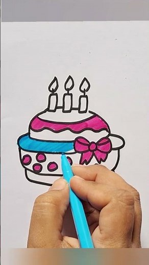 How to draw cute Cake step-by-step for U
