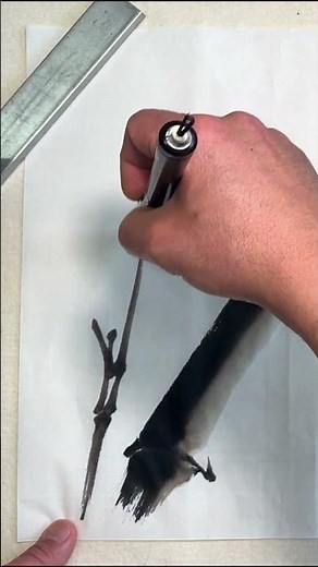 見るだけでわかる竹の描き方 #9【Sumi-e】#artwork #art #水墨画 #bambooart