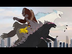 Godzilla X Kong: The New Empire | Godzilla & Kong Vs Shimo & Skar King | Sticknodes Animation |