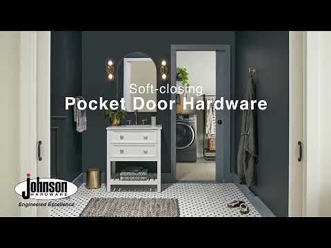 Johnson Hardware® 1500SC Series Soft-Close Pocket Door Frame Kit in bathroom