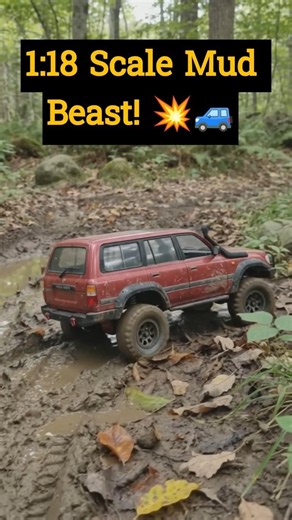 Toyota Land Cruiser 80 RC 1:18 Scale | Extreme Mud Crawl in Forest! 🌲💦