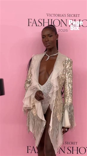 7.4K views · 57 reactions | Jodie Turner-Smith was a moment on the 2025 Victoria's Secret Fashion Show pink carpet in Brooklyn, NY諾✨ | Page Six | Facebook