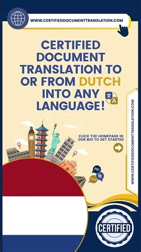 Certified Document Translation | Dutch | #USCIS #immigration & #apostille #notarypublic