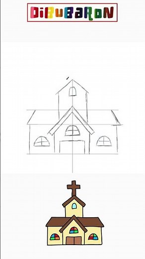 Dibujando una Iglesia paso a paso | Dibujos fáciles