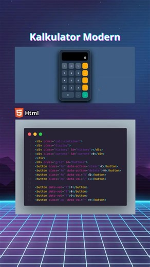Kalkulator Modern | HTML CSS JavaScript