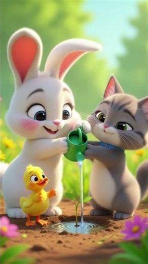 Rabbit & Duckling Story | Pixar 3D Animation | Cute Friendship Short #shorts #tranding #usa #us 3