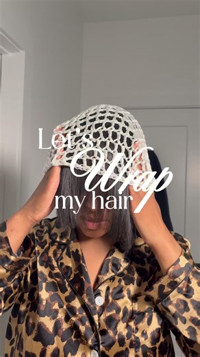 Beginner friendly silk press wrap technique #naturalhaircare #silkpress #nighttimeroutine