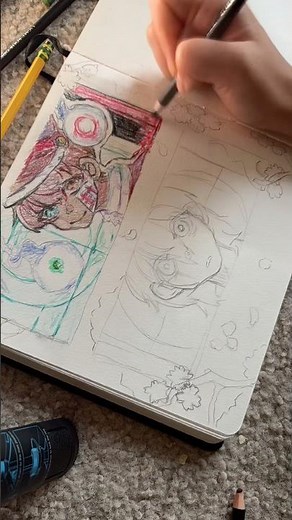 Drawing my OCs in TBHK style #hanakokun #tbhk #smallartist #ocartist #traditionalart #coloredpencils