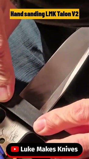 Hand Sanding a Knife Blade — Slow & Precise #shorts