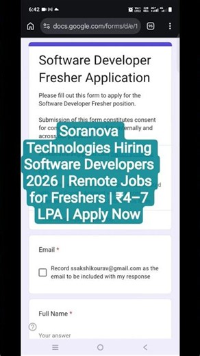 Soranova Technologies Hiring Software Developers 2026 | Remote Jobs for Freshers | ₹4–7 LPA | Apply