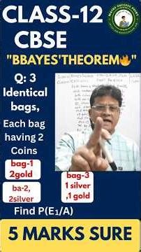 | Part-| Bayes'Theorem Class12 | 5 Marks Question in 3 minutes | Probability Chapter 13| CBSE