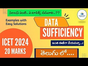 Data Sufficiency 20 Marks in ICET Exam || Easy way to pic Correct answers by Vamika Maths #datasuffi