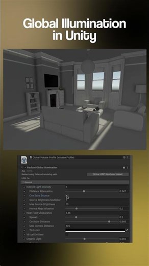 Real-time global illumination in Unity made with Radiant GI, with one click! #unity3d #gamedeveloper