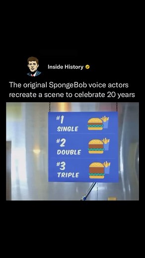 Inside History on Instagram: "Follow (us) @InsideHistory to learn something NEW everyday 🧠💫 To celebrate the 20th anniversary of SpongeBob SquarePants, Nickelodeon aired a special episode titled SpongeBob’s Big Birthday Blowout on July 12, 2019. The original voice actors—including Tom Kenny and Bill Fagerbakke—appeared in live-action, playing human versions of their animated characters. The episode mixed animation with real-world scenes and featured a cameo by David Hasselhoff. It served as bo
