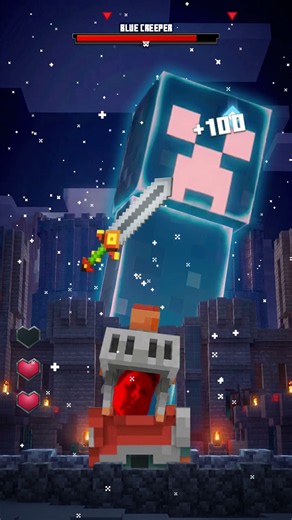 Defeat the gift blue Creeper #minecraft