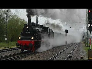 【ドイツのSL】ウルム鉄道同好会所属 75形タンク式蒸気機関車 アムシュテッテン駅到着〜出発【UEF Ulmer Eisenbahnfreunde BR 75-1118 Amstetten-Bf】