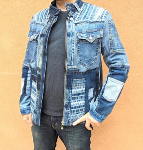 Upcycled Denim Patchwork Jacket: Men's Sustainable Jean Coat (S/M) - Etsy