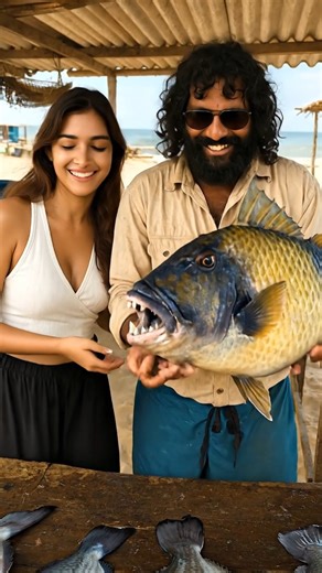 17K views · 143 reactions | Giant Titan Triggerfish with Sharp Teeth | Mr. Ravi’s Stunning Cutting Skills | SeaSlicevide | Facebook