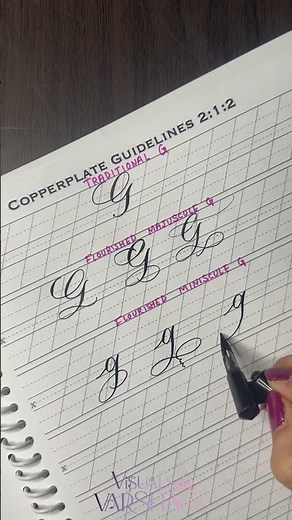How to Write G in Copperplate Calligraphy | Flourishes & Word Practice #visualsbyvarsha #copperplate