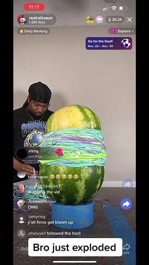Exploding Watermelon Rubber Band Pipe Sound