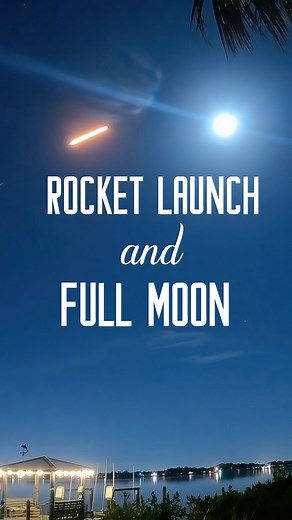 13 reactions | Beautiful full moon and a Falcon 9 launch from Florida's #spacecoast. #launch #spacex #flwx | Funnel Vision | Facebook