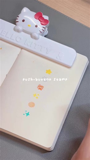 meu novo vício em carimbos 🌟 push-button stamp da rin! studio #papelaria #journaling #stationery #cozyjournaling #stationeryaddict