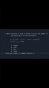 Python Quiz 🧠 | How to Count Dictionary Key-Value Pairs? #Python #CodingShorts