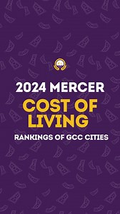 Here’s what the cost of living is like in some of the biggest GCC cities, ranked from most to least expensive💸 #GCC #UAE #SaudiArabia #Kuwait #Qatar #Oman #Mercer2024 #GlobalRankings #AnnualCost #CostofLiving #QatarDay | Qatar Day