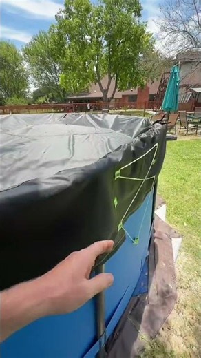 UIRWAY 800D Round Pool Cover with Reflective Strips, Swimming Pool Cover for Above Ground Pools,