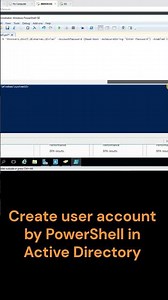 Create a user account by PowerShell in Active Directory #techvideo #windowsserver #PowerShell